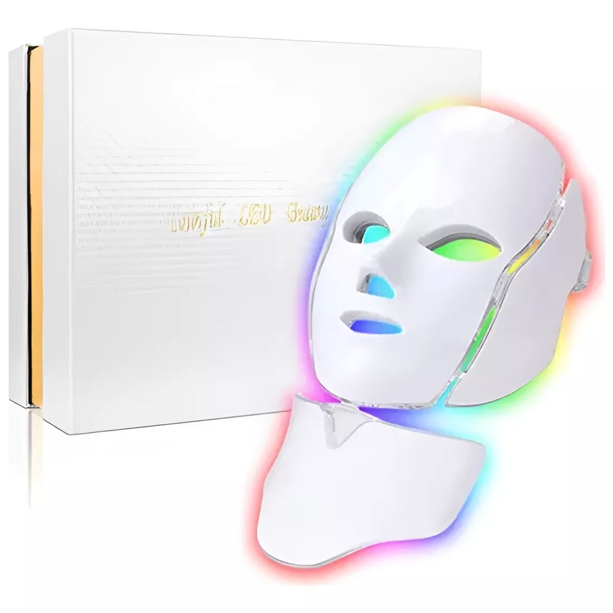 MOVI - Máscara LED con Cuello-7color Fototerapia Facial y Antienvejecimiento