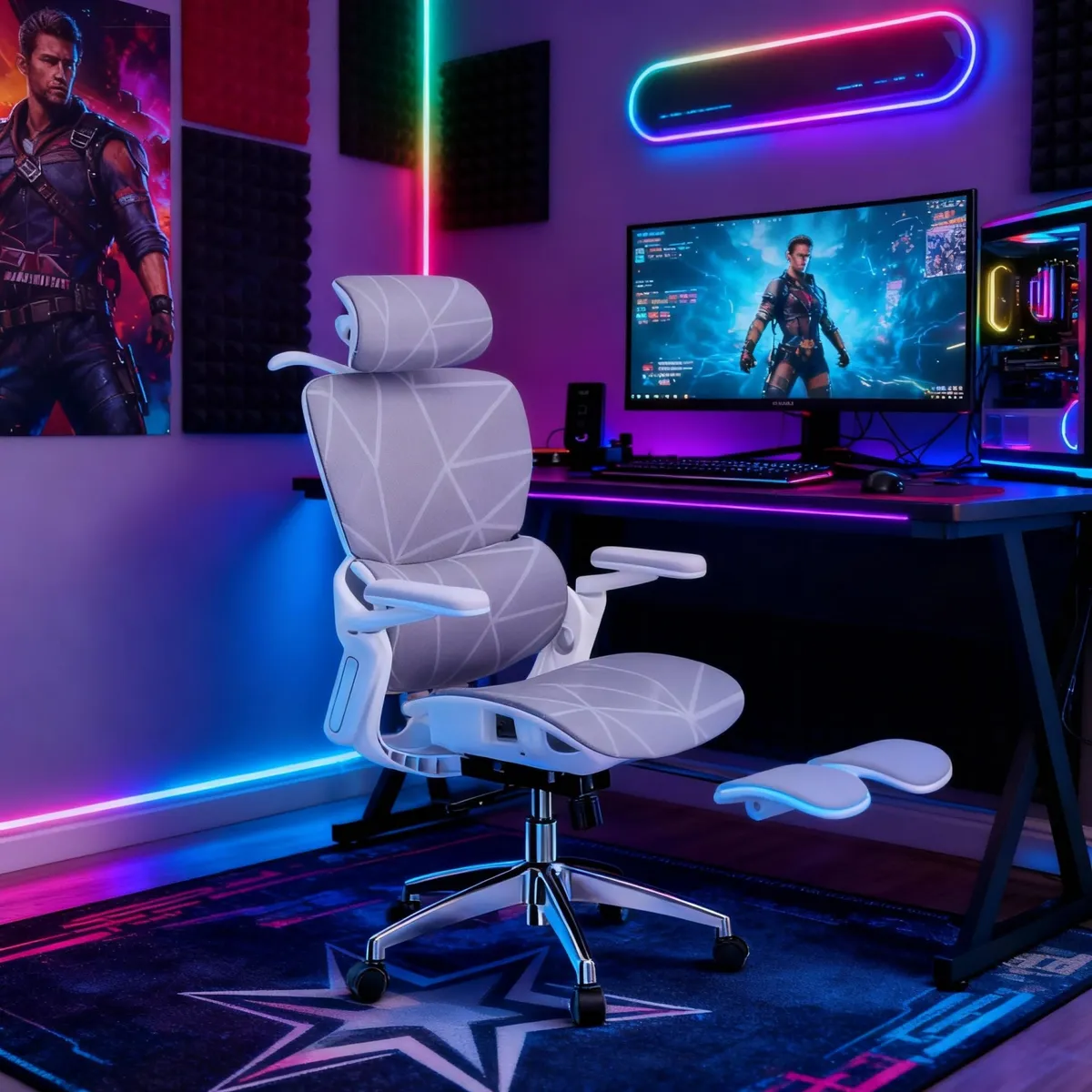 AIZO - Silla Oficina Escritorio AIZO lumbar tapizado de mesh ergonómica