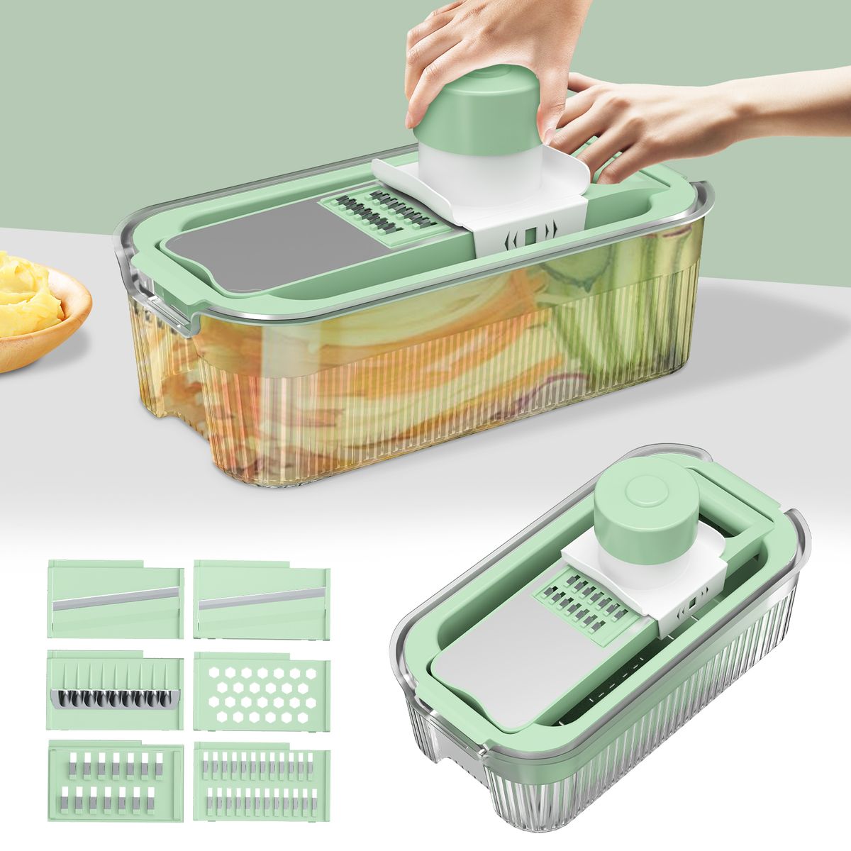 HALMAN - Mandolina Cortador Verduras Rallador Verduras Picador Cocina