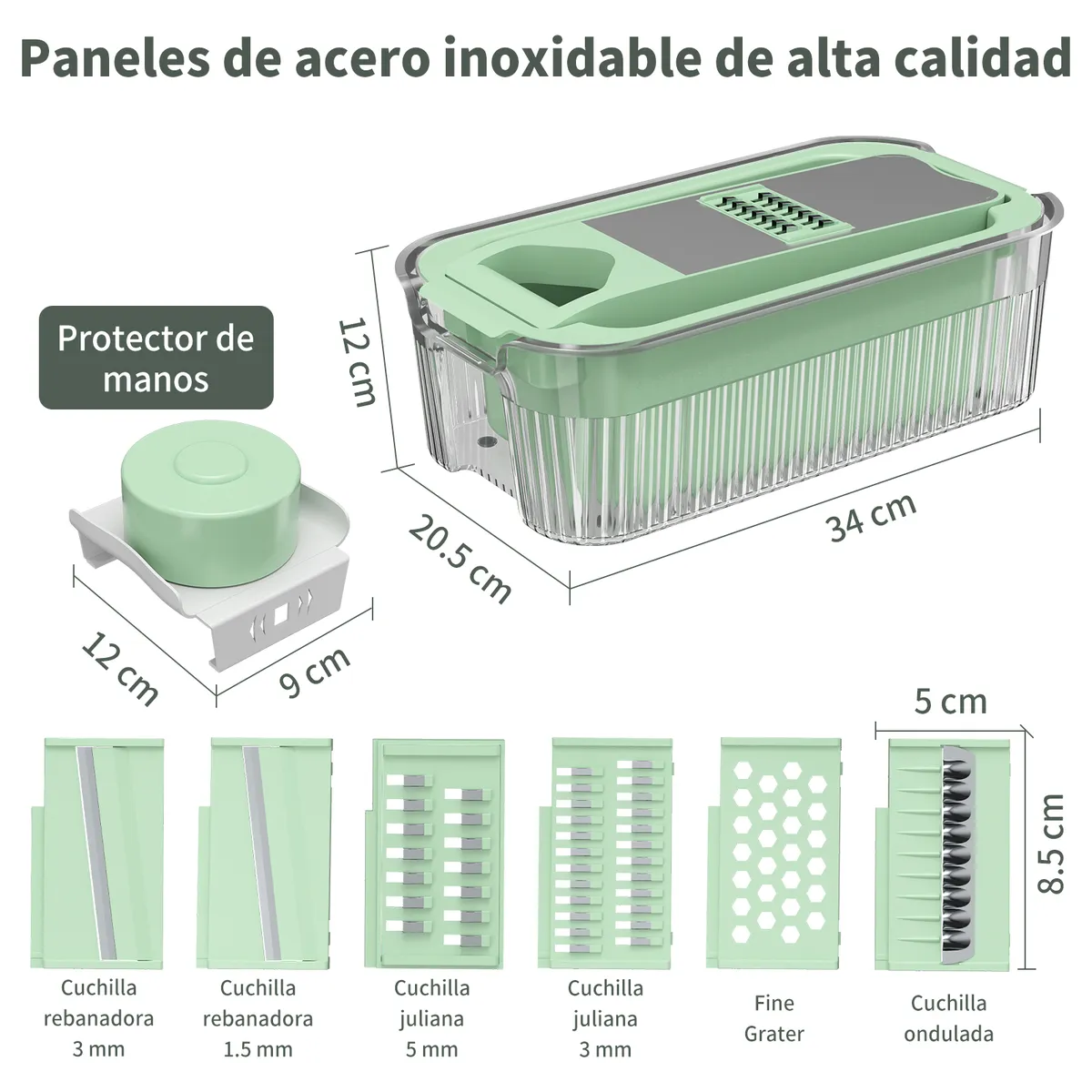 HALMAN - Mandolina Cortador Verduras Rallador Verduras Picador Cocina