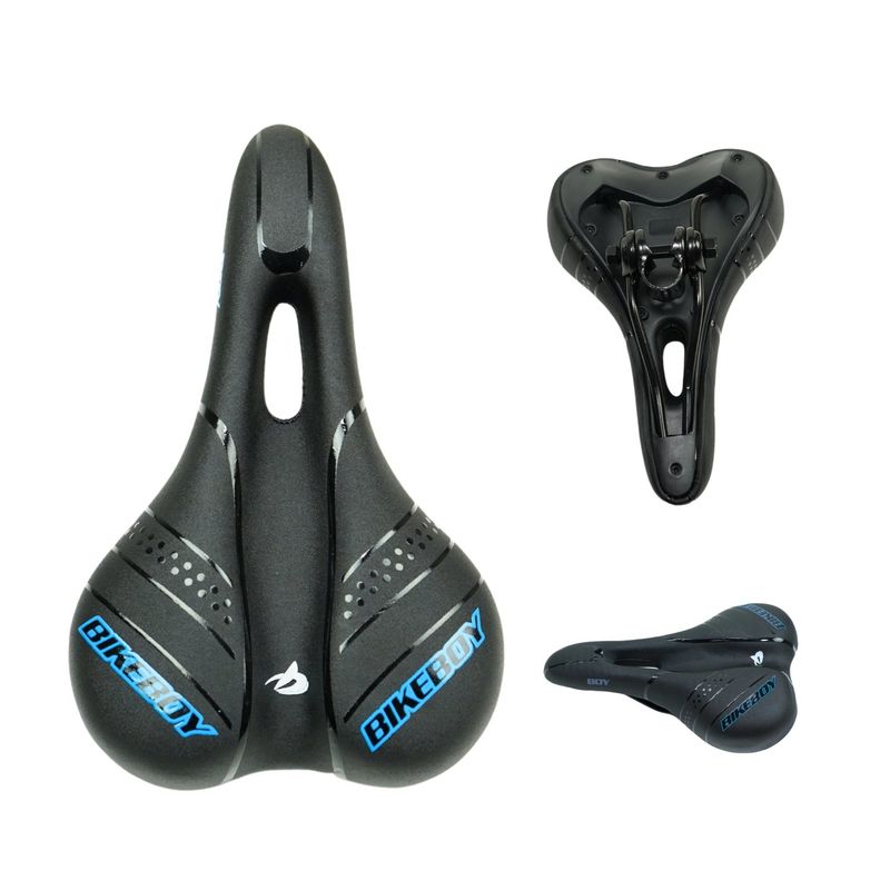 GENERICO - Sillín gel anti prostático para bicicleta azul