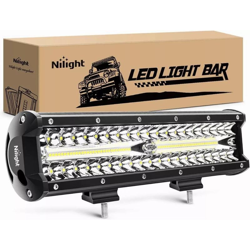 EDWINAYY - Barra Led 4x4 Neblinero Luz 48foco Impermeable Coche Tractor