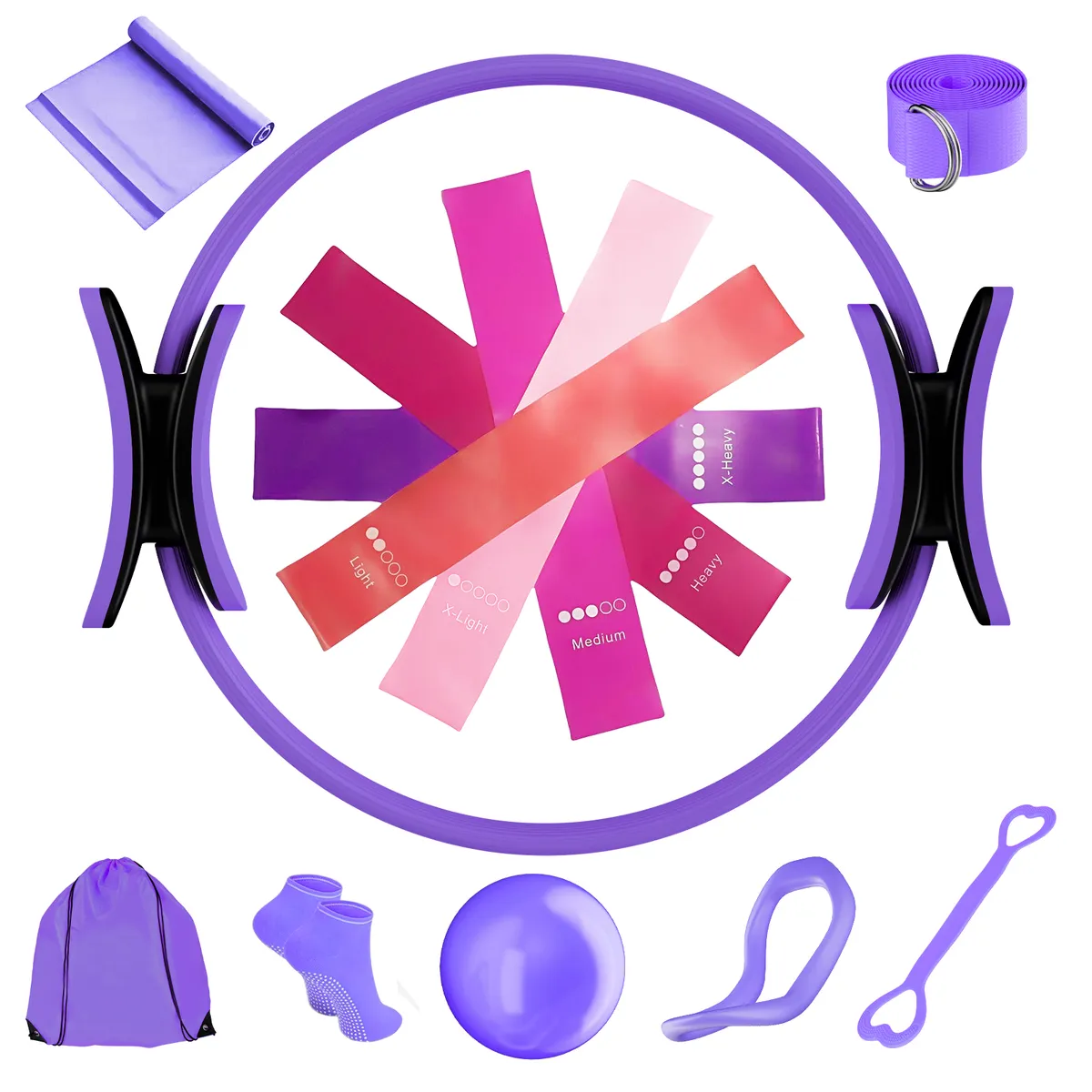 KOKILA - Set 13 Elasticas Yoga Aro Ring Resistencia Power Bands