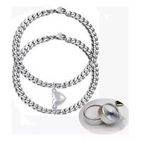 Pulseras Para Parejas Con Corazón Magnético De Acero