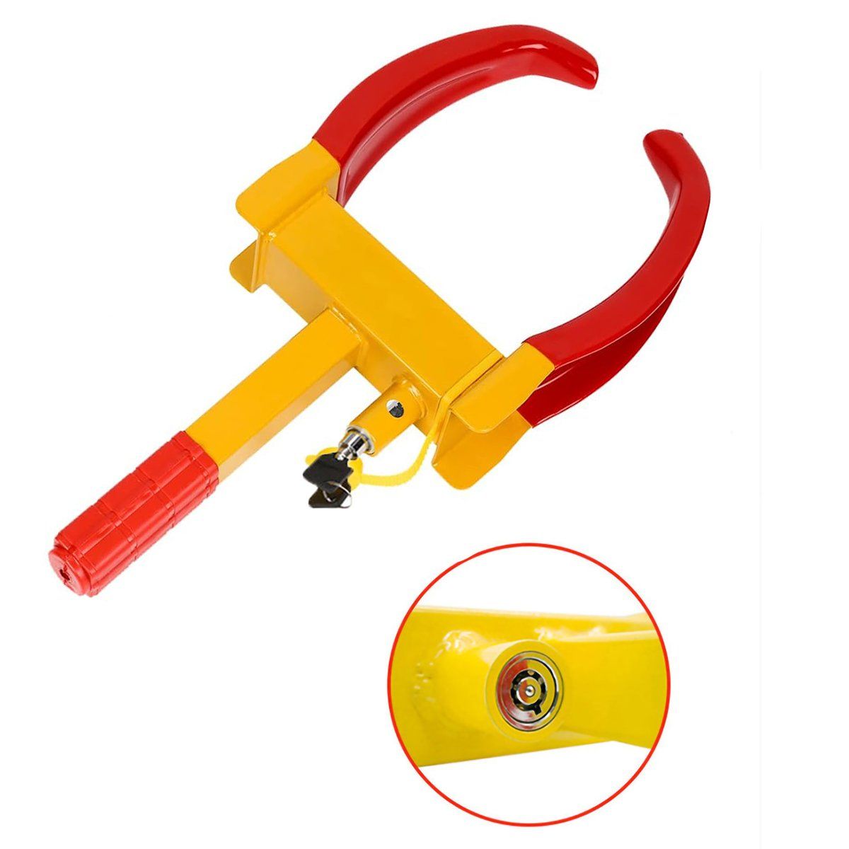 GENERICO - Antirrobo Ajustable Traba Ruedas Pitbull Grande Con 2 Llaves