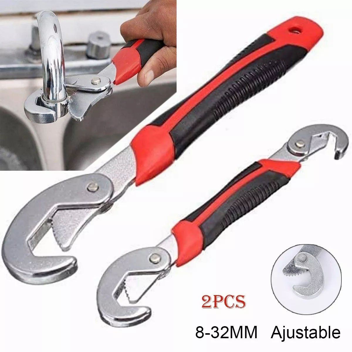 EDWINAYY - Set 2 Llaves Tuerca Ajustables Universales 8-32mm Steeltools