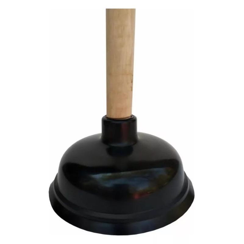 GENERICO - Sopapo Negro Destapa Cañería Con Mango Madera 47 Cm