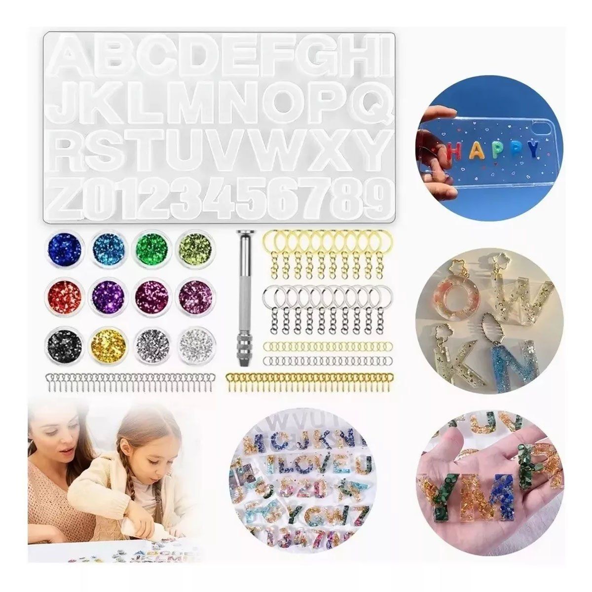 EDWINAYY - Set 236 Moldes Silicona Para Velas Resina Joyería Collar Br