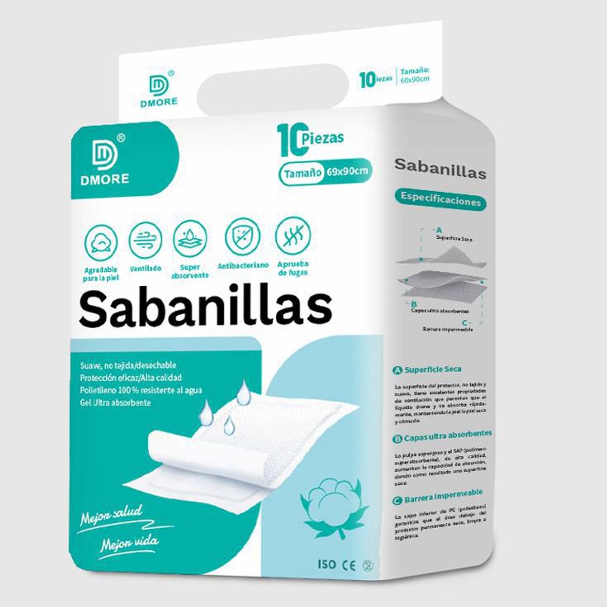 RAINBOW - Sabanillas Desechables 90x60 DMORE 10 unidades