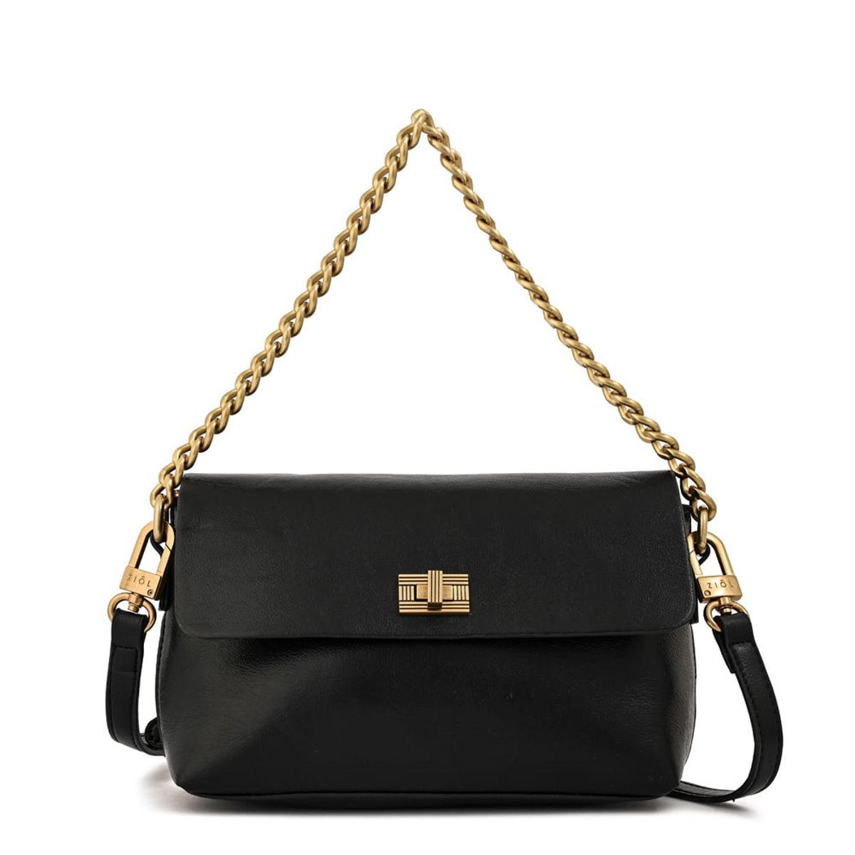 ZIOL - Cartera bandolera con tapa dorotea pequeña negro