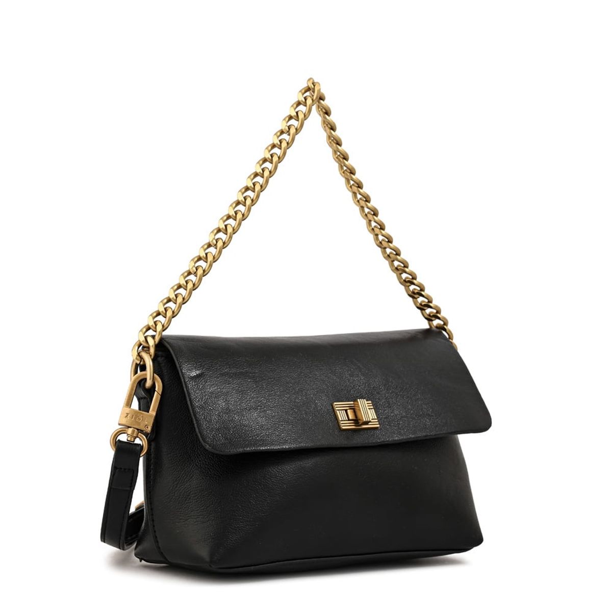 ZIOL - Cartera bandolera con tapa dorotea pequeña negro