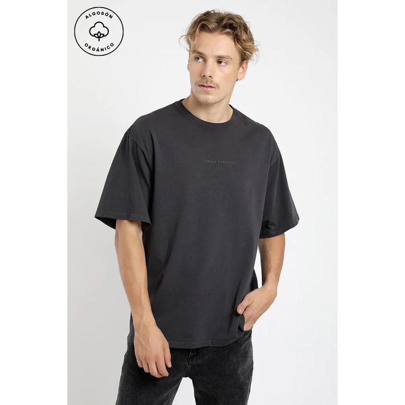 FROENS - Polera manga corta hombre Oversize grafito - Algodón orgánico Froens