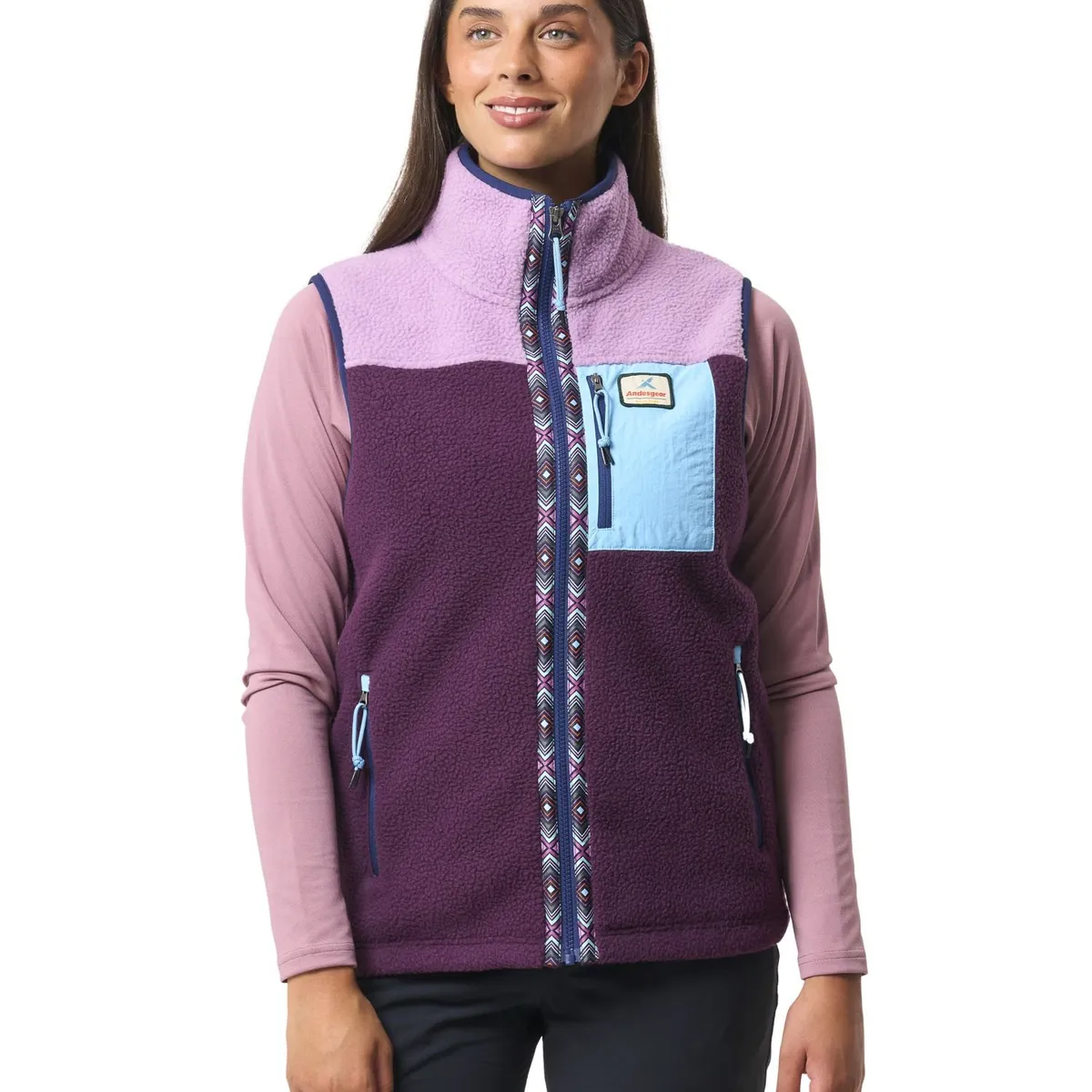 ANDESGEAR - Polar Mujer Nahuelbuta Vest Morado Andesgear