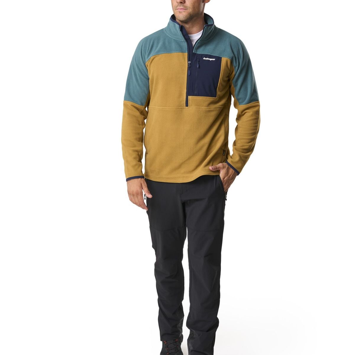 ANDESGEAR - Polar Hombre New Maihue 1/2 Amarillo Andesgear