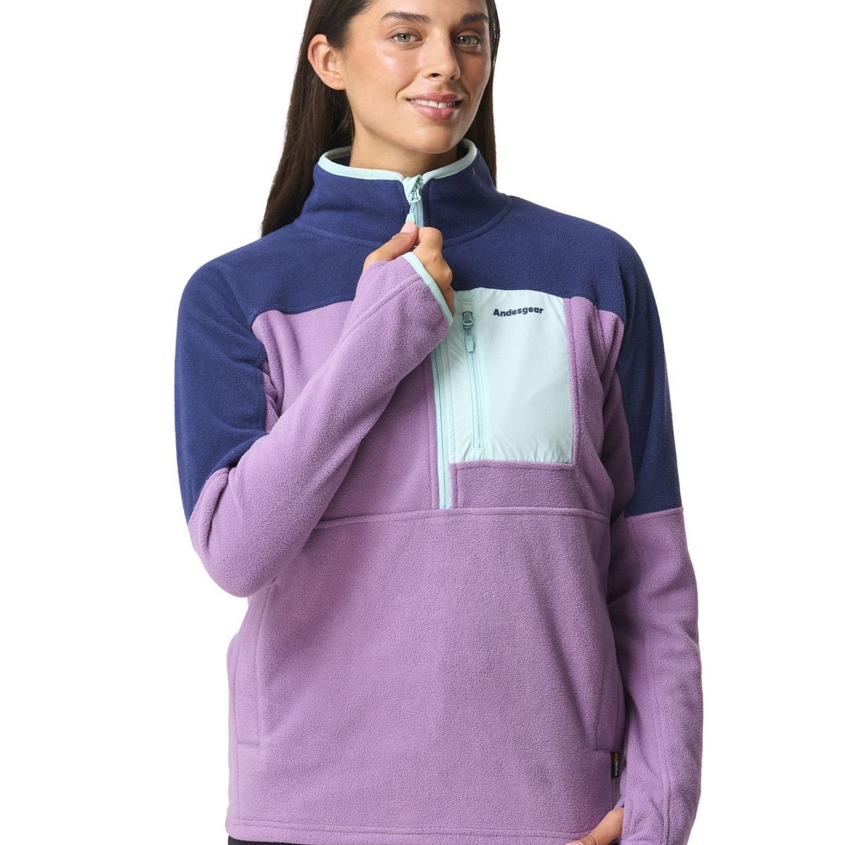 ANDESGEAR - Polar Mujer New Maihue 1/2 Lila Andesgear