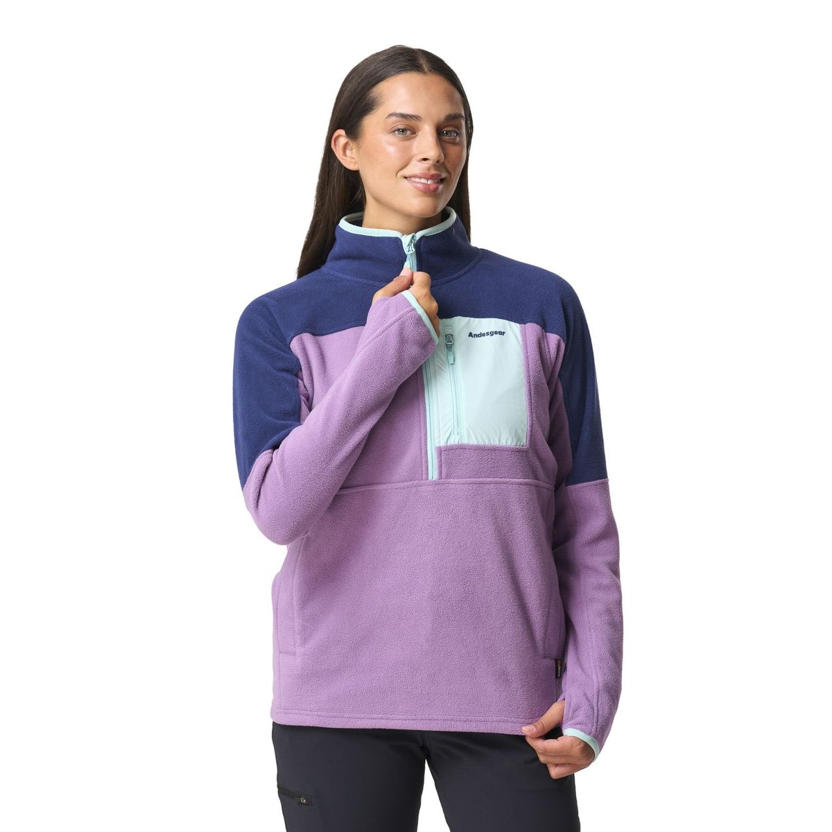 ANDESGEAR - Polar Mujer New Maihue 1/2 Lila Andesgear