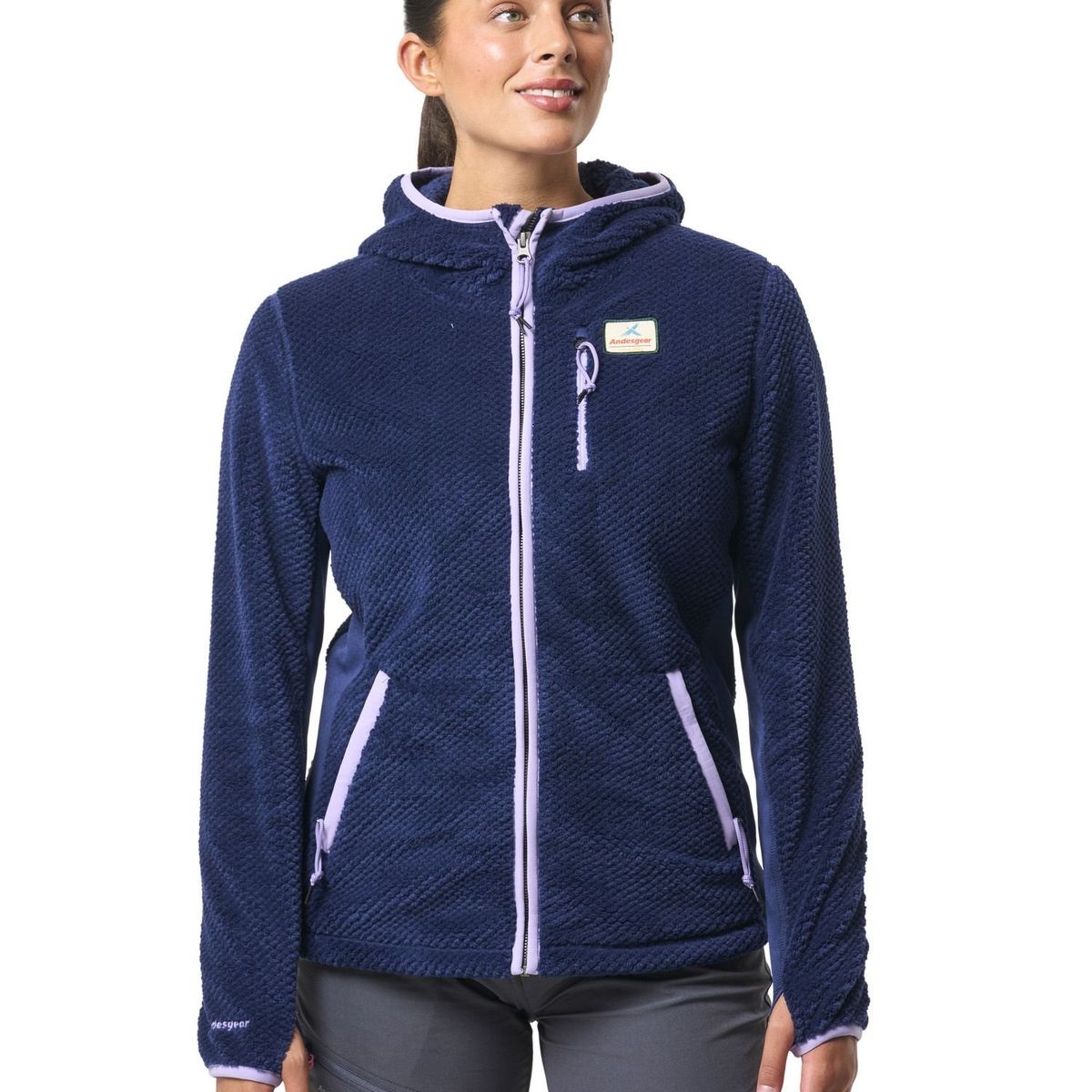 ANDESGEAR - Polar Mujer Navarino Hood Azul Andesgear