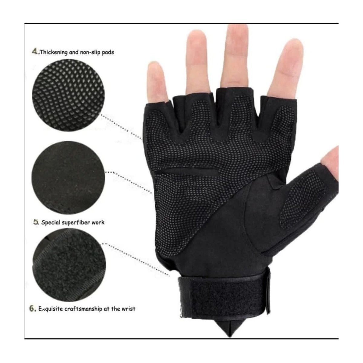 GENERICO - Guantes tácticos cortos para motos multipropósito talla M