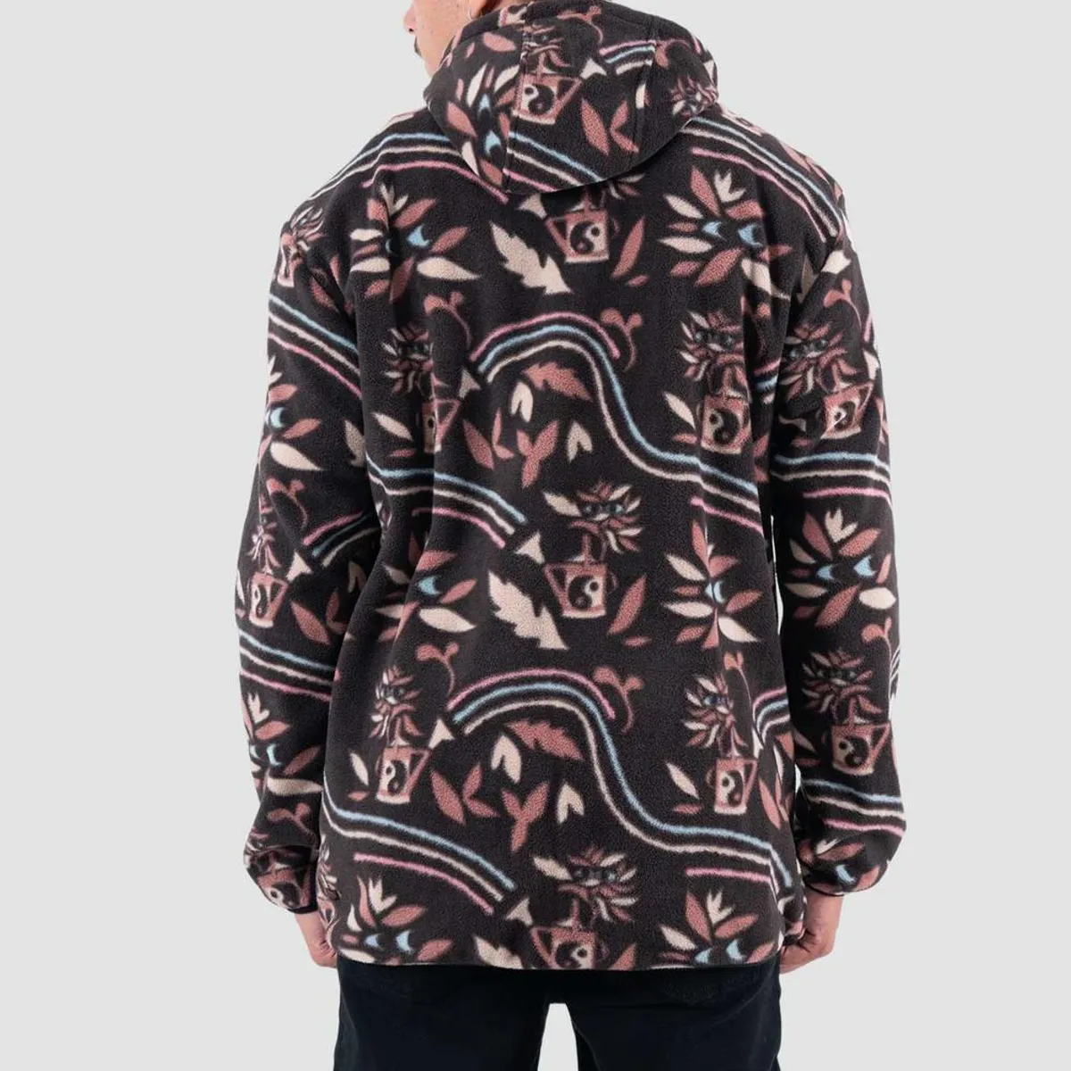 KAYA UNITE - Polar Hombre Hood Half Zip Moke Burdeo