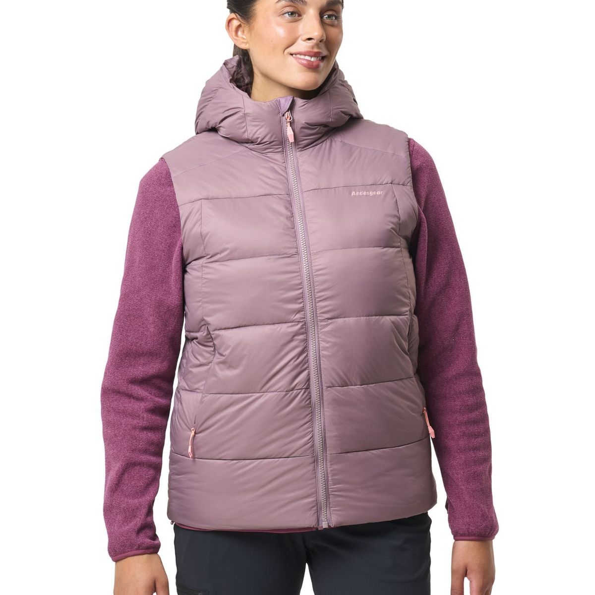 ANDESGEAR - Chaqueta Mujer Raihue Down Vest Rosado Andesgear