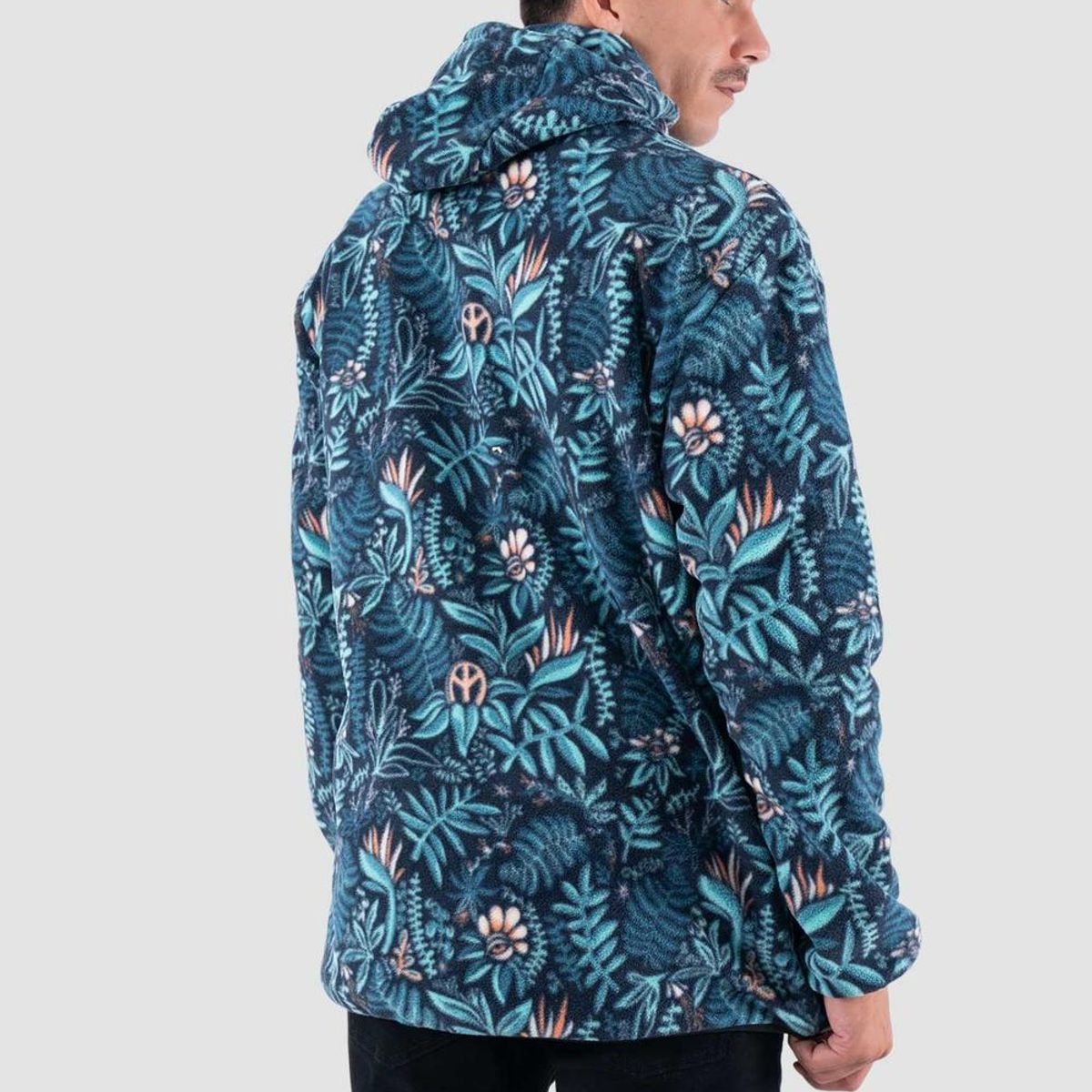 KAYA UNITE - Polar Hombre Hood Half Zip Yedra Teal