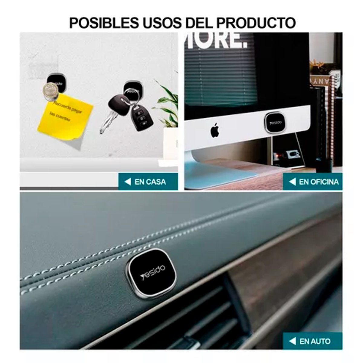 YESIDO - Soporte Holder Porta Celular Magnetico Para Auto Yesido C81 Negro