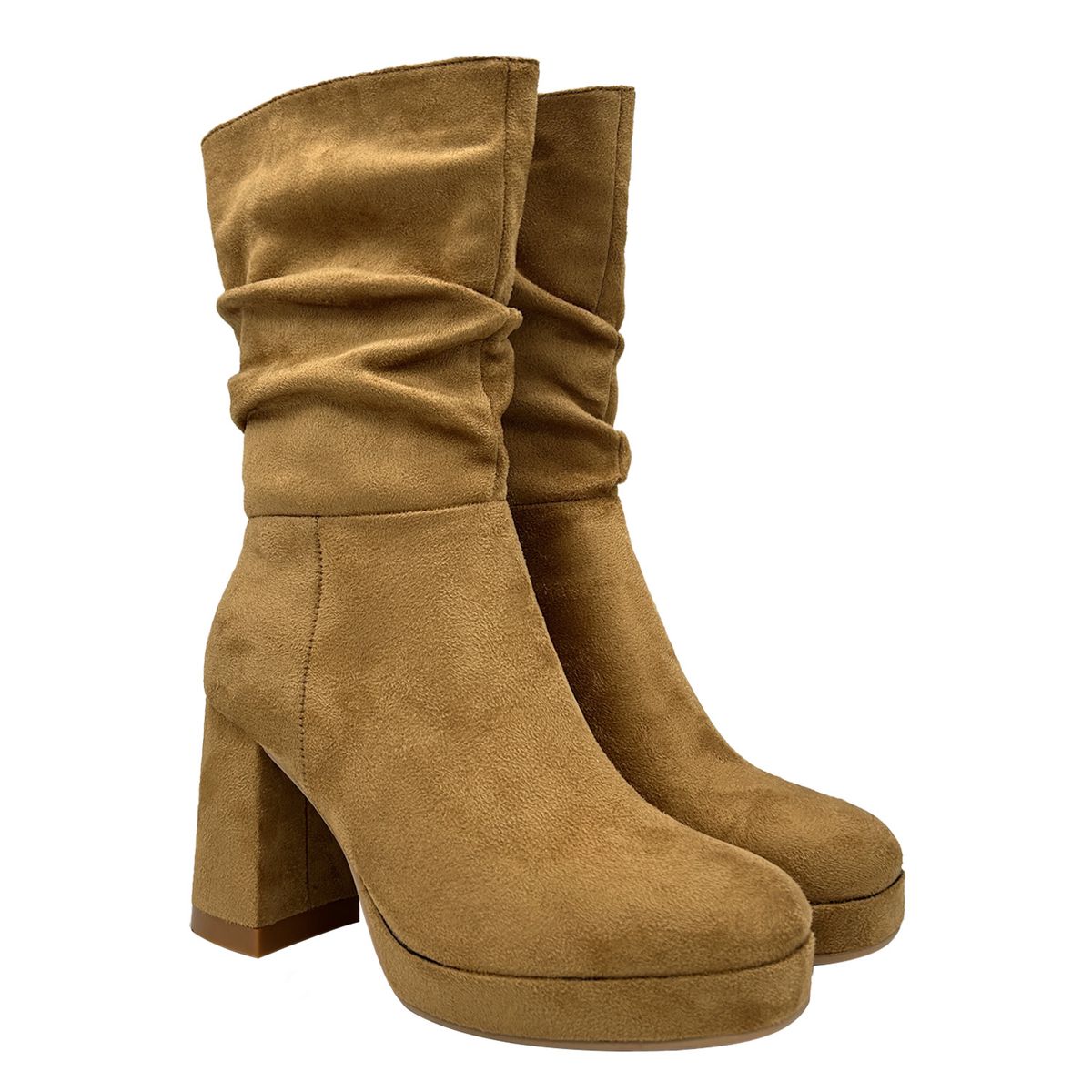 DINASTELLA - Bota para mujer color café con plataforma y detalles metálicos Danicolle