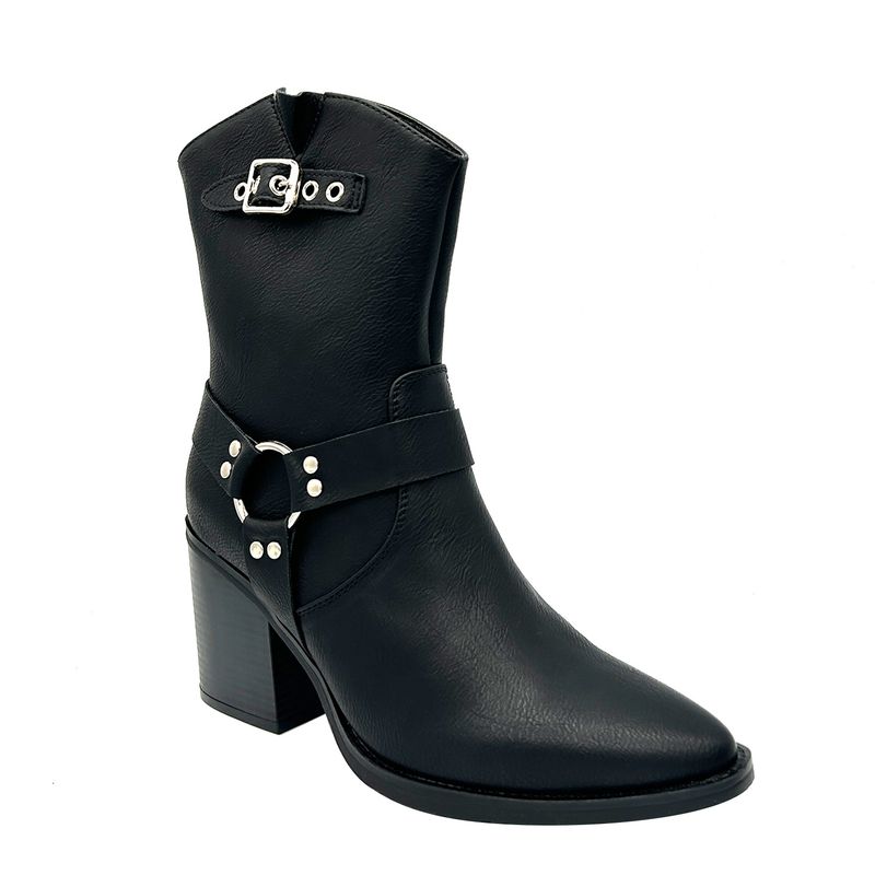 DINASTELLA - Bota para mujer color café con plataforma y detalles metálicos Danicolle