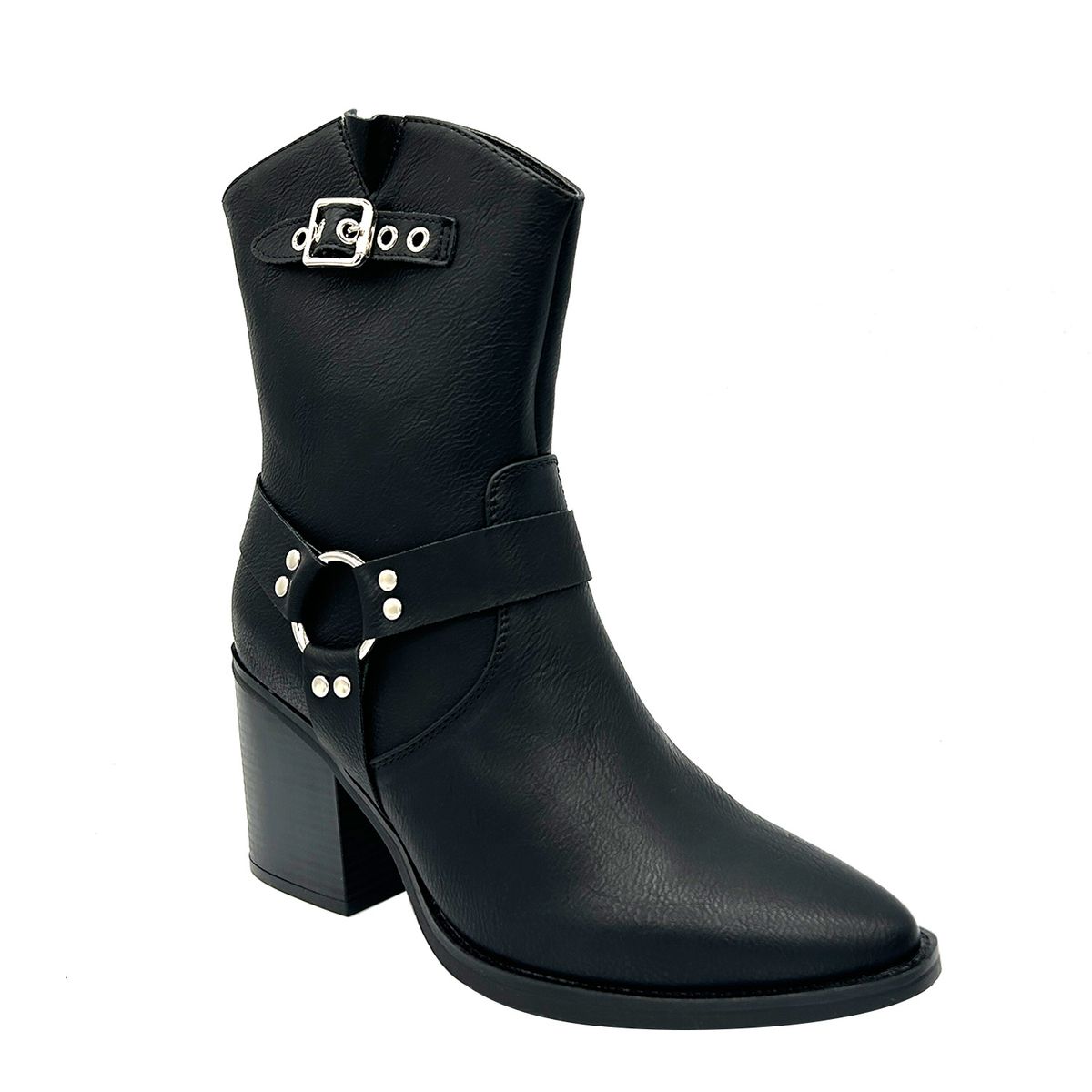 DINASTELLA - Bota para mujer color café con plataforma y detalles metálicos Danicolle