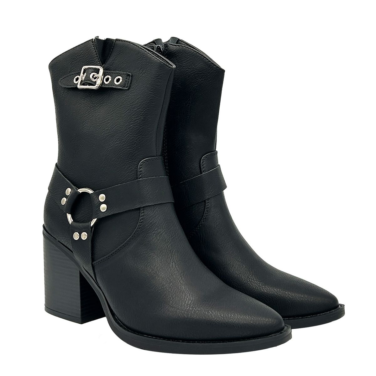 DINASTELLA - Bota para mujer color café con plataforma y detalles metálicos Danicolle