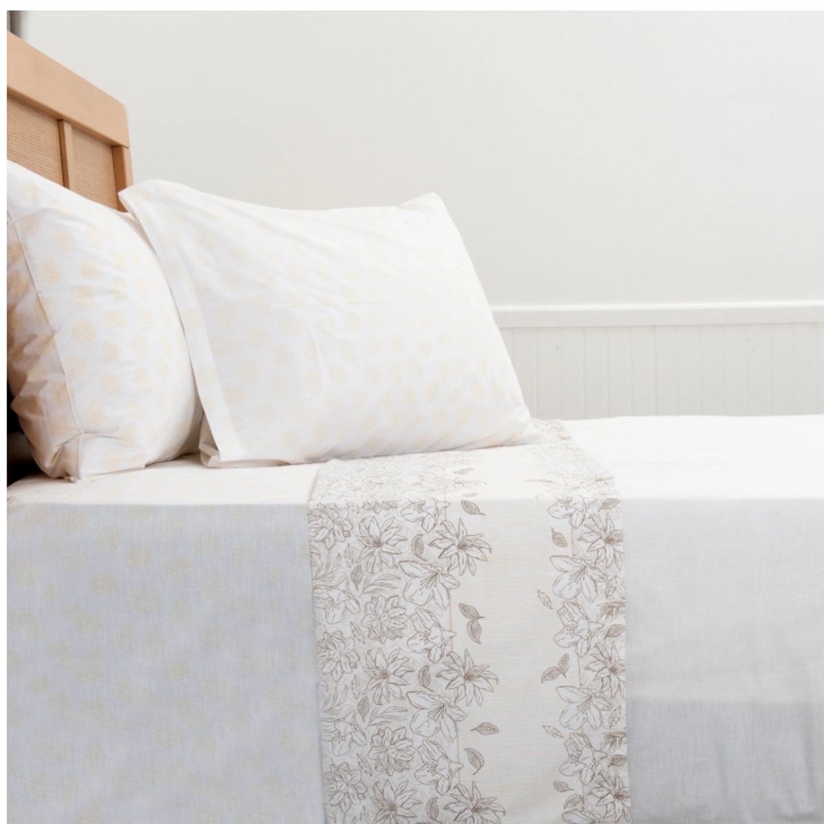 MASHINI - Sabana King 180 Hilos Mashini  Flora