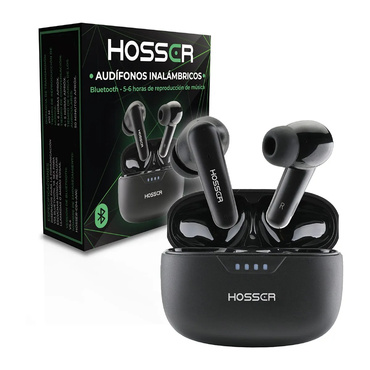 HOSSER - Audifonos Bluetooth In Ear Hosser 35mAh Cancelación de Ruido