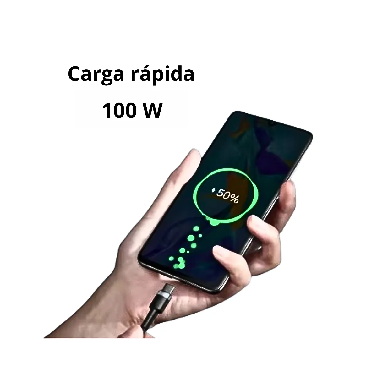 GENERICO - Cable De Carga  Rápida Usb-c A C Antinudos Trenzado Negro
