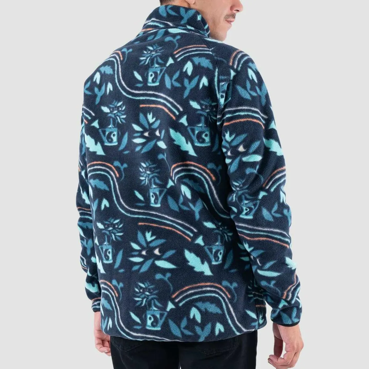 KAYA UNITE - Polar Hombre Half Zip Patch Moke Petrol
