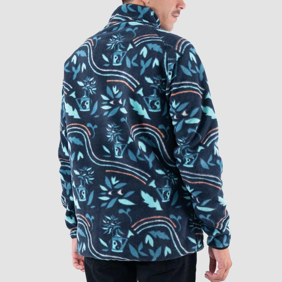 KAYA UNITE - Polar Hombre Half Zip Patch Moke Petrol