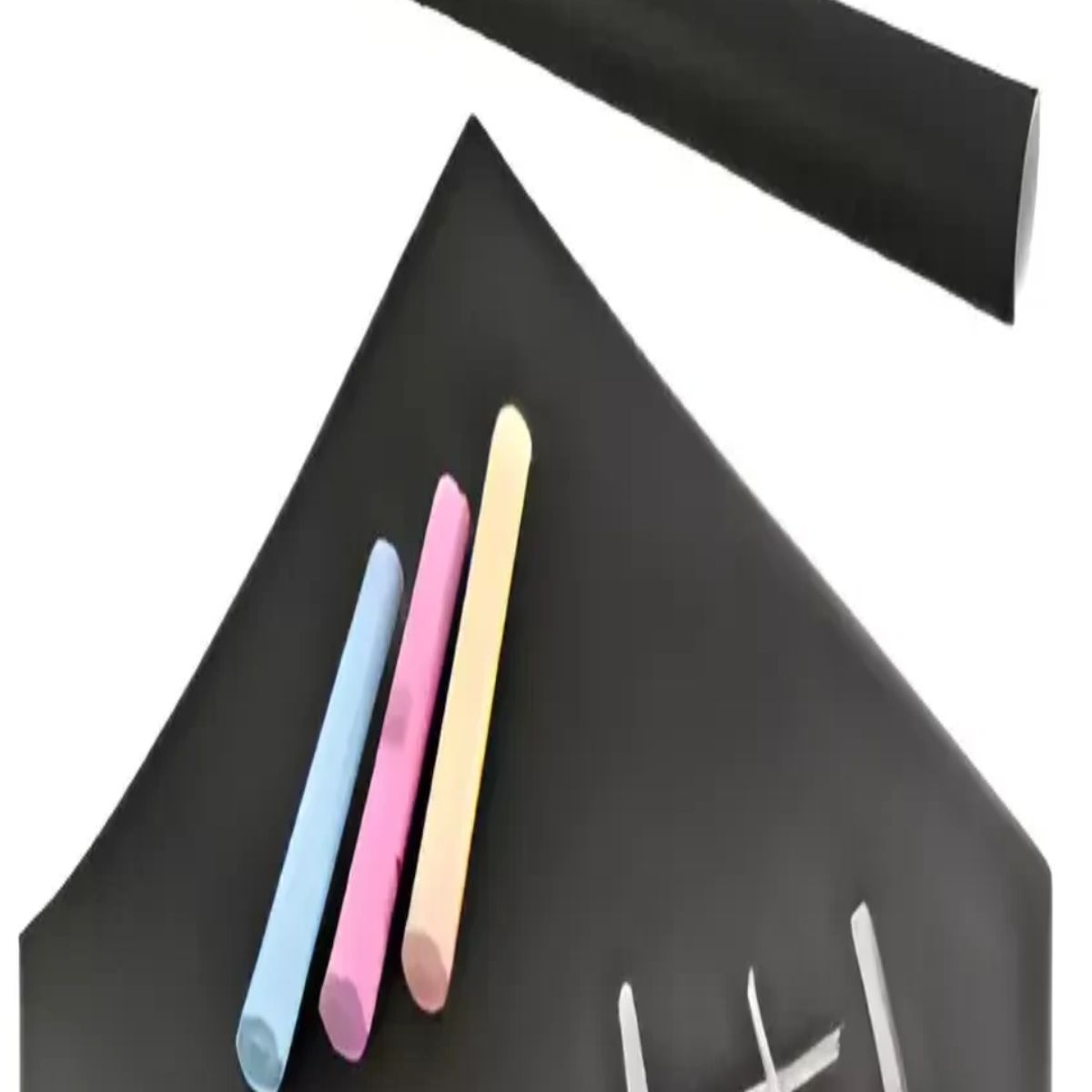 GENERICO - Pizarra Adhesiva Stickers Negro Vinilo + Tizas Surtida