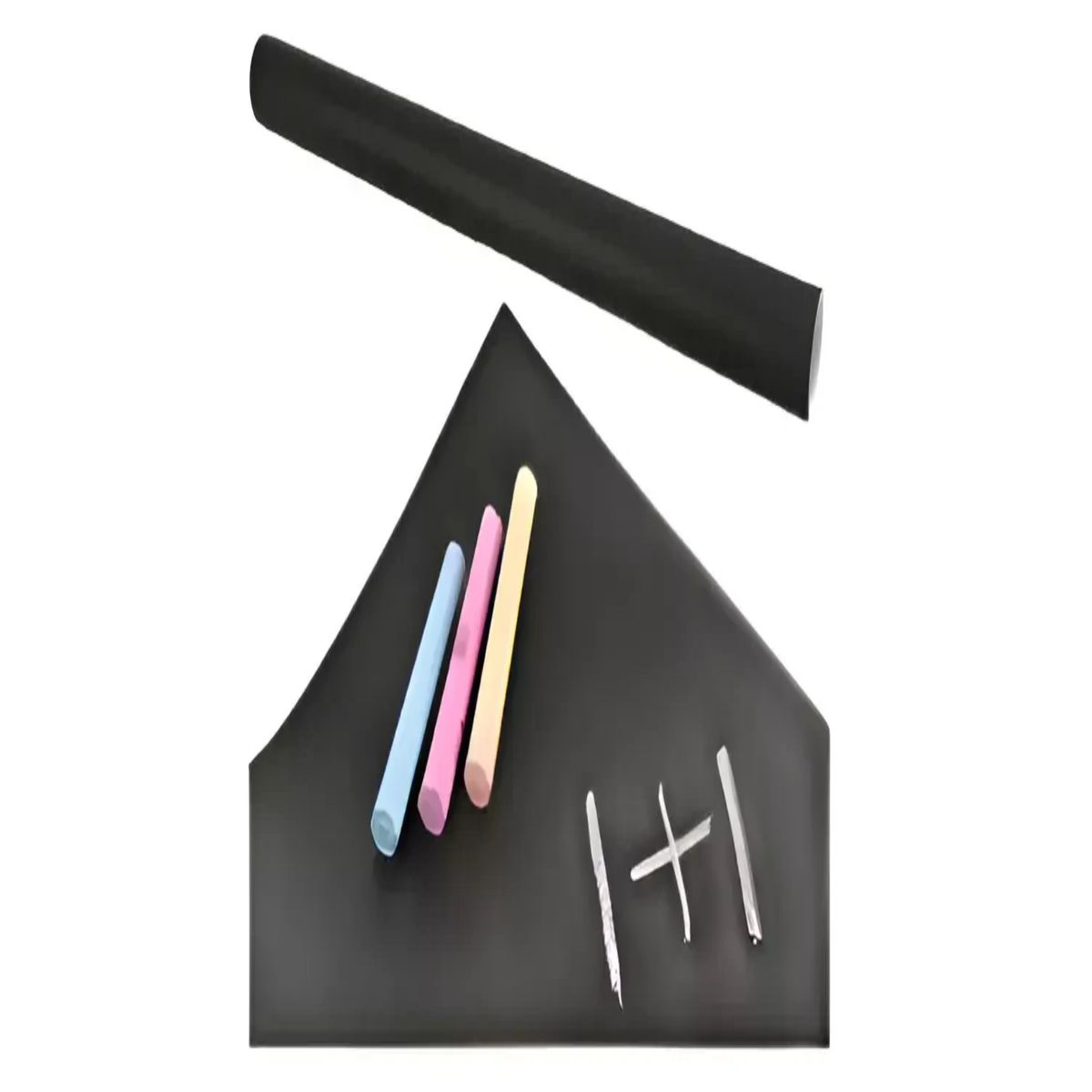 GENERICO - Pizarra Adhesiva Stickers Negro Vinilo + Tizas Surtida