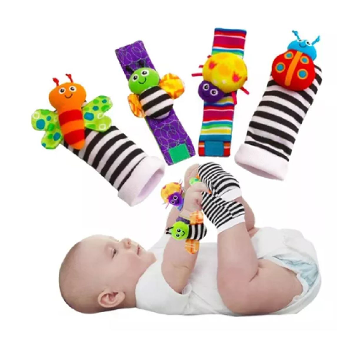 GENERICO - Calcetines Pulseras Sonajero Tela Juguetes Sensoriales Bebe