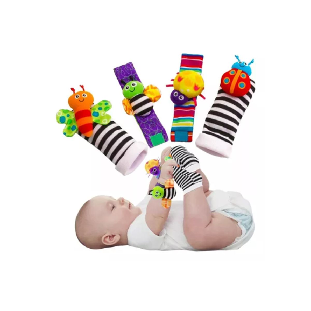 GENERICO - Calcetines Pulseras Sonajero Tela Juguetes Sensoriales Bebe