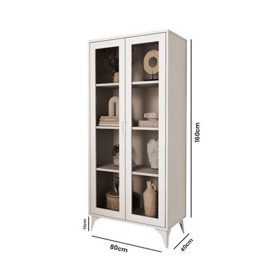 Imagen 2 del producto MUEBLE VITRINA REPISA BLANCA COMEDOR LIVING CON PUERTAS DE VIDRIO
