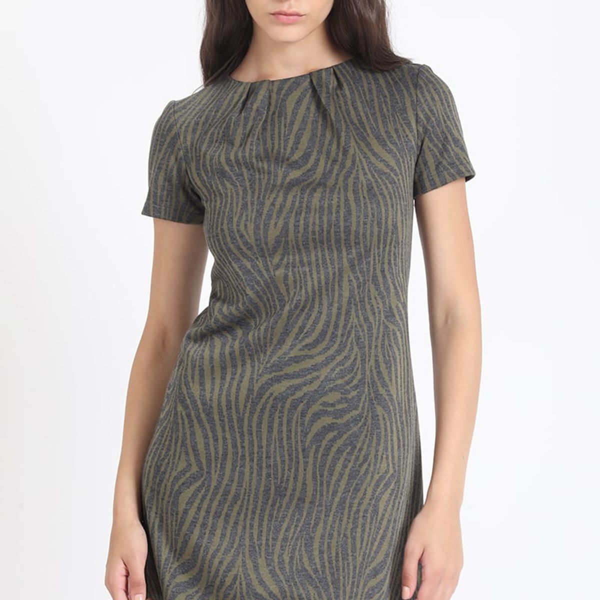 LIOLA - Vestido Estampado Animal, Verde Liola