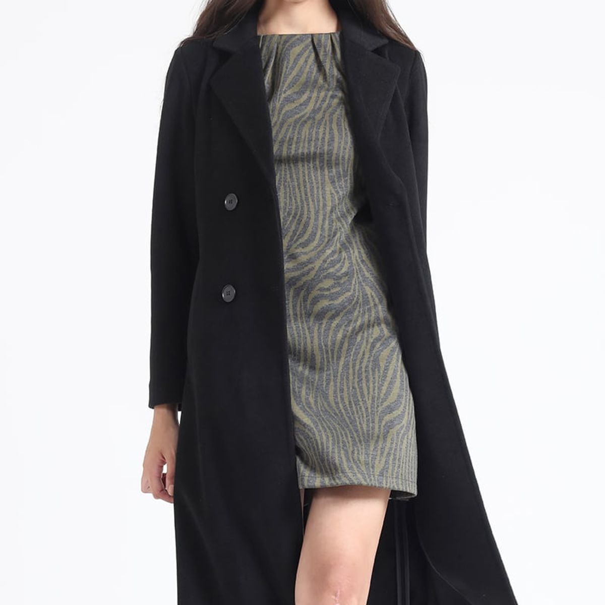 LIOLA - Vestido Estampado Animal, Verde Liola