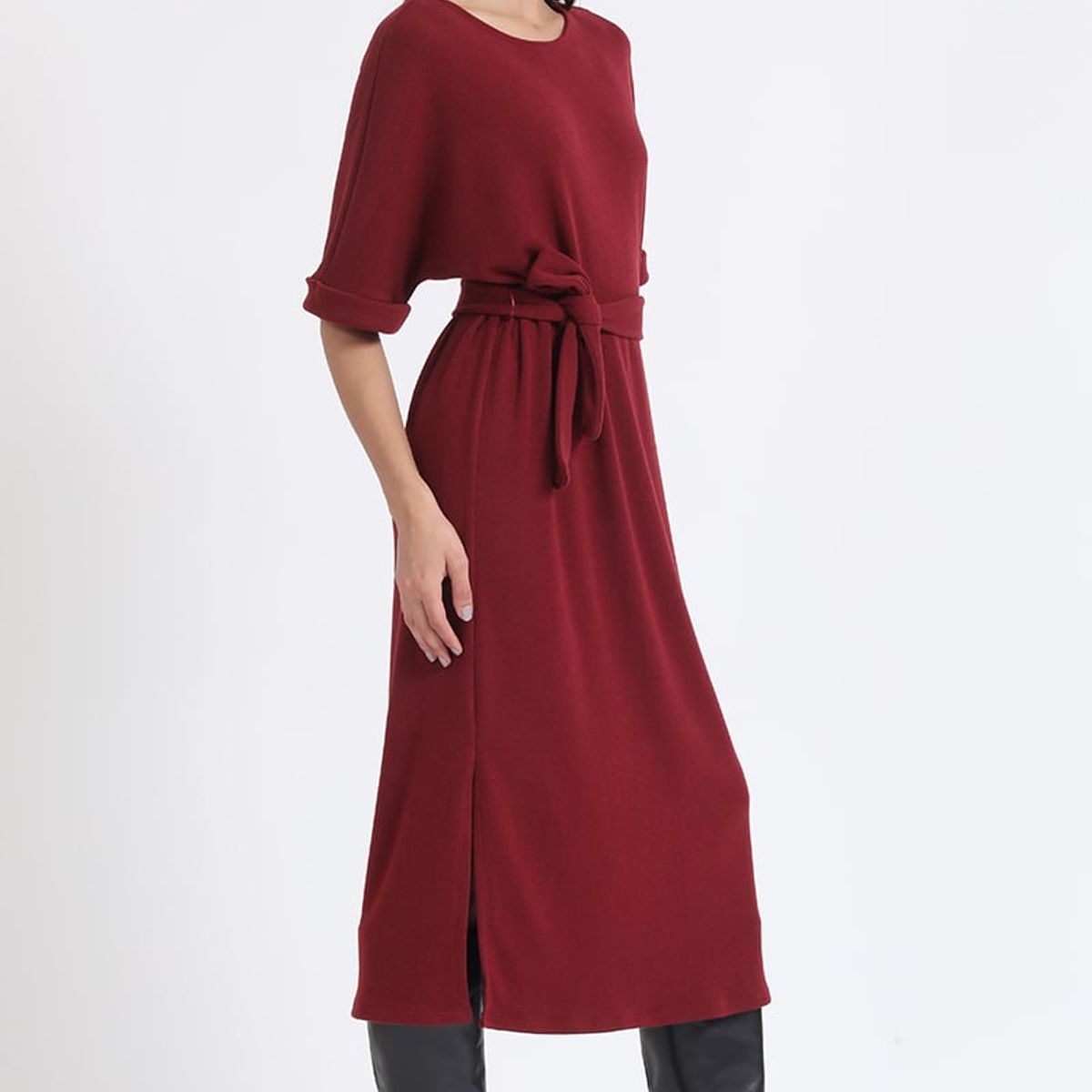 LIOLA - Vestido Maxi, Punto, Vino Liola