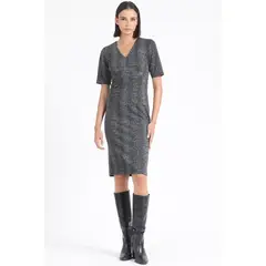 LIOLA - Vestido Midi Estampado Piton, Gris