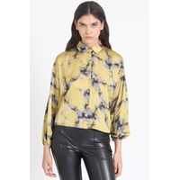 Blusa Satin Estampado, Amarillo