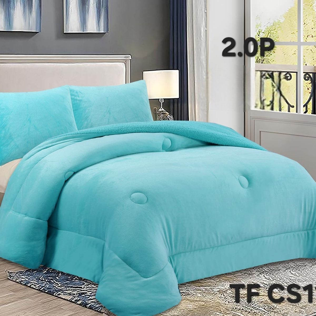 ANGELES DEL HOGAR - COBERTOR DE INVIERNO PLUSH LISO 2 PLAZAS