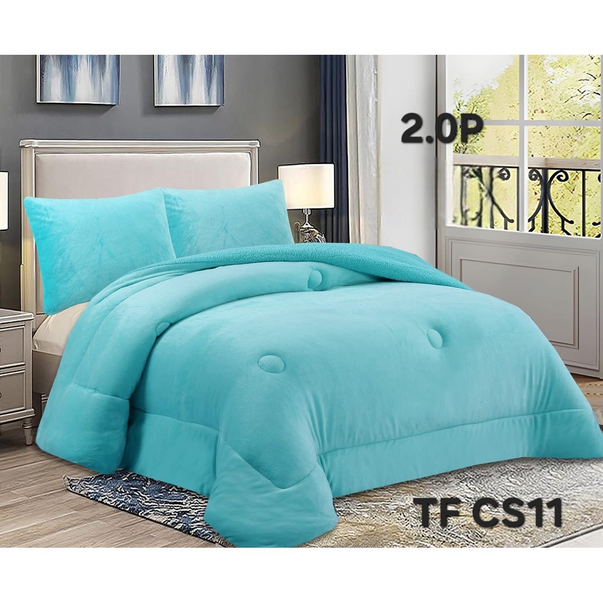 ANGELES DEL HOGAR - COBERTOR DE INVIERNO PLUSH LISO 2 PLAZAS