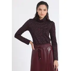 LIOLA - Beatle Fantasia Leopardo Con Hilo Metalizado, Rojo