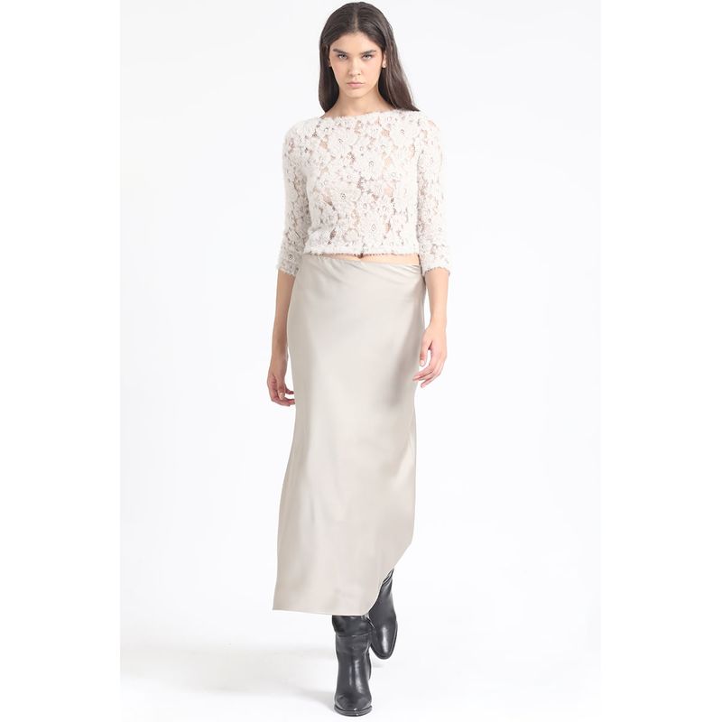 LIOLA - Falda Maxi Sesgada Satin Beige Liola
