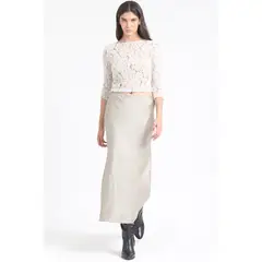 LIOLA - Falda Maxi Sesgada Satin Beige